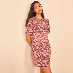 Reformation Mini Red Floral Dress